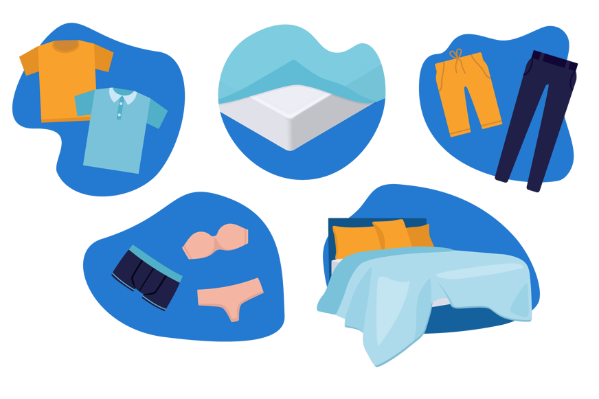 diversos artigos de roupa